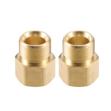 Imagem de VekAuto Conector de lavadora de pressão, adaptador macho e fêmea M22x1,5 conector de mangueira de parafuso de latão universal para lavadora de pressão conexão rápida latão tom cobre acessórios