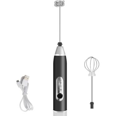 Imagem de Mini Mixer Inox Portátil 3 em 1 USB Recarregável, Batedor de Ovos, Fuê Profissional e Misturador de Bebidas com 3 Velocidades, Antiderrapante, Para Shakes, Vitaminas, Café e Cocktails, Fácil de Limpar