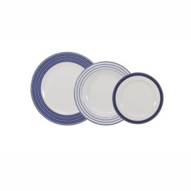 Imagem de Serviço de Baixela 18 Peças em Porcelana, Modelo Voyage, Redondo, Decoração Paula, Porcelana Schmidt