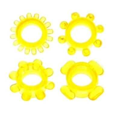 Imagem de Anel Mega Silicone Anel Peniano Elástico para Performance e Estimulação Prazer Intenso [AMARELO] KT809