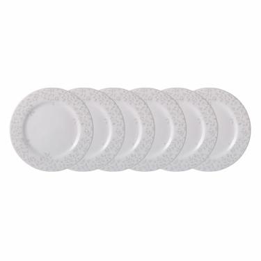 Imagem de Estojo com 6 Pratos Fundos em Porcelana, Modelo Voyage, Redondo, Decoração Guaporé, Porcelana Schmidt