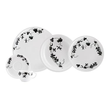 Imagem de Serviço de Jantar e Chá 30 Peças com Bowl Multiuso em Porcelana, Modelo Redondo Oca, Coleção Jade, Schmidt Estilo, Porcelana Schmidt