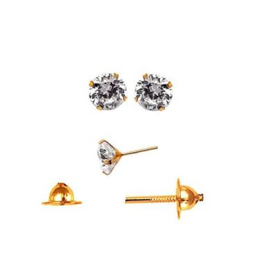 Imagem de Brinco Brilhante de Zircônia 5 milímetros Tarraxa Rosca Ouro 18K 21653