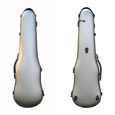 Imagem de WUQIMUSC Estojo Para Violino 4/4, Tamanho Integral, Rígido, Resistente, Fibra De Carbono, Anti-Riscos, Mochila Voo, Higrômetro Integrado, Leve, Viagem (Prata)