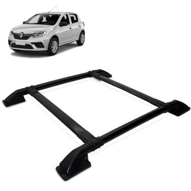 Imagem de Rack De Teto Bagageiro Sandero 2015 a 2023 Tubolar Preto