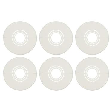 Imagem de HARFINGTON 6 peças Flange dividida de parede 0,39" (10 mm) tampa de tubo de flange dividida ajustável de plástico com clipe colar sob a pia radiador para banheiro cozinha vaso sanitário, branco