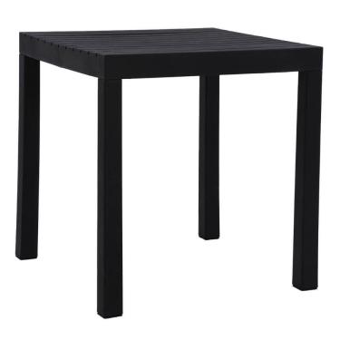 Imagem de Mesa de Jantar Área Externa Quadrada Creta Pequena Fratini 72 cm (largura) em Polipropileno Preto
