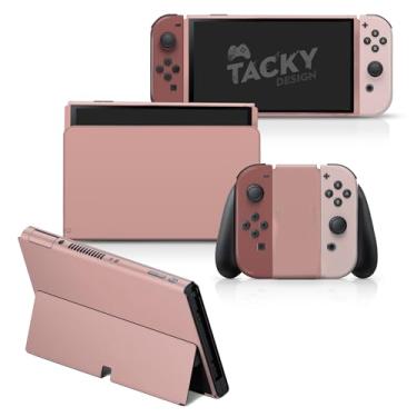 Imagem de TACKY DESIGN Película com bloqueio de cor compatível com Nintendo Switch OLED, decalque completo de vinil premium 3M, (marrom, Nintendo Switch OLED (2021))