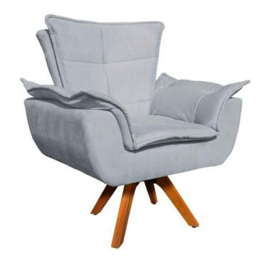 Imagem de Poltrona Giratória Opala Suede Cinza Mm30 - D' ROSSI