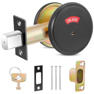 Imagem de Tandefio Fechadura com indicador de ocupação, fechadura de banheiro ocupado vazia, indicador de trava de aço inoxidável 304 para banheiro comercial, espessura de porta de 3,8 cm a 5 cm, cromado