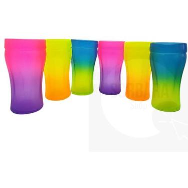 Imagem de Kit 6 Copos 200 ml Neon Tie Dye Colorido Novidade - WHEATON, NEON