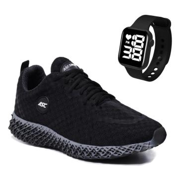 Imagem de Combo Tênis Feminino Ghost 3 com Relógio Quadrado – Leve e Confortável para Caminhada e Academia-Masculino