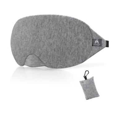 Imagem de Máscara de dormir Mavogel Cotton Light Blocking Grey com bolsa de viag