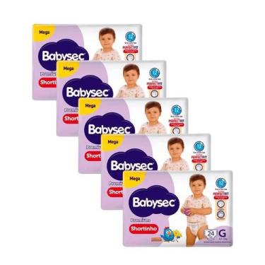 Imagem de Kit 5 Fraldas Babysec Shortinho Pants Galinha Pintadinha Premium G com