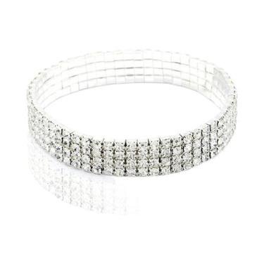 Imagem de Tornozeleira Feminina Multicamadas Com Strass, Tornozeleira De Cristal