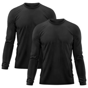 Imagem de Kit 2 Camisetas Masculina Térmica Proteção Solar UV 50 Academia Praia 