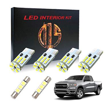 Imagem de Kit de iluminação de LED branco D15 para Dodge Ram 2019 2020 1500 Mapa Dome Espelho para pés Luz Can-Bus Sem Erro, Pacote de Lâmpadas Big Horn Lone Star Tradesman (9 peças)