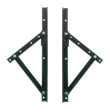 Imagem de Braço Suporte Janela Maxim Ar Alumínio 25 Preto - 40cm - KMP