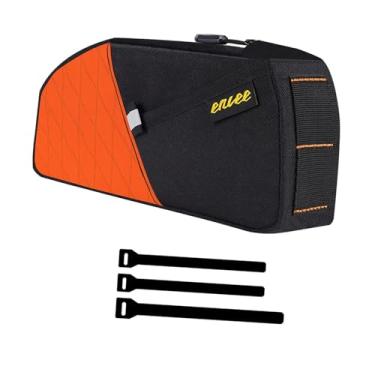 Imagem de Generic Bolsa de armazenamento para quadro de bicicleta, organizador de mochila para ciclismo, suporte com zíper, bolsa para tubo frontal de bicicleta, Laranja