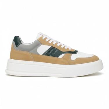 Imagem de Tênis Sneaker Mr Light Casual Masculino Couro Legítimo Confort Sola Alta Branco 40