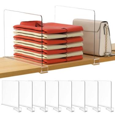 Imagem de Divisórias de prateleira HBlife Clear Acrylic, 30 cm de altura, pacote