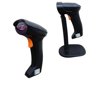 Imagem de Leitor de Código de Barras Laser 1D Sem Fio, Base USB, Alcance 30m, Scanner 200 Leituras/Segundo, Preto