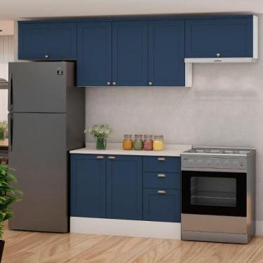 Imagem de Armário de Cozinha Completo Genialflex Iluminata 4 Pçs Br Az