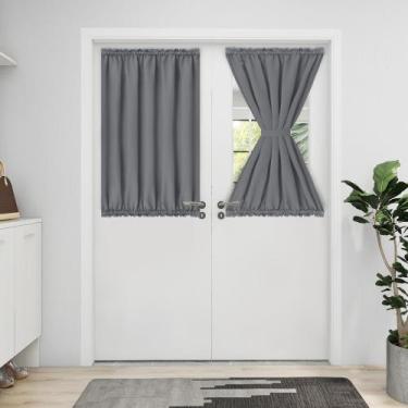 Imagem de Cortinas de porta Blackout Easy-Going Grey 25x40 cm Rod Pocket