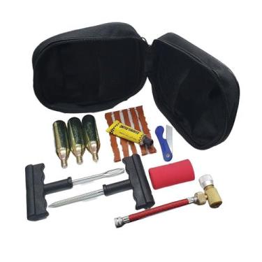 Imagem de Reparo De Pneu Moto De Furo Sem Camara Kit Viagem 14 Peças - ROTTA