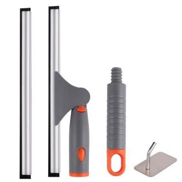 Imagem de ITTAHO Rodo de chuveiro para portas de vidro, rodo de janela antiderrapante multiuso com 2 lâminas, ferramenta de limpeza de janelas para portas de chuveiro, janelas, para-brisas de banheiro e carro