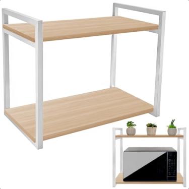 Imagem de Prateleira para Micro-ondas Suporte Nicho para Cozinha Spen (Branco/Jade)