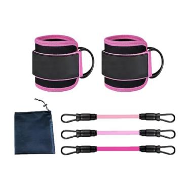 Imagem de predolo Faixas de Resistência para Tornozelo com Punhos, Equipamento para Treino de Pernas E Glúteos, Conjunto de Faixas de Fitness com Pesos para Tornozelo, Rosa
