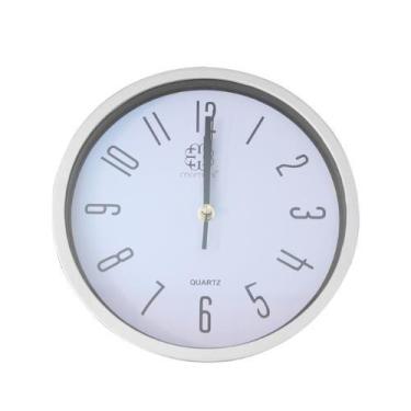 Imagem de Relógio de Parede Redondo Cinza 26cm Quartz Silencioso Moderno Tendenc