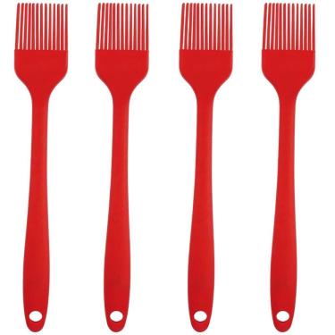 Imagem de Pincel Culinario De Silicone Vermelho Kit 04 Un