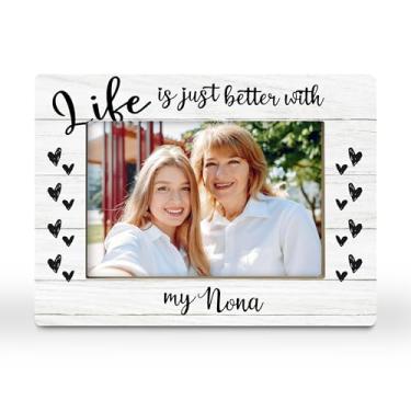 Imagem de CGBHW Porta-retrato Nona Gifts, Grandmother Nana, presentes de netos, netos, melhor presente para avó de todos os tempos, porta-retratos para mulheres, 10 x 15 cm, horizontal para exibição de mesa