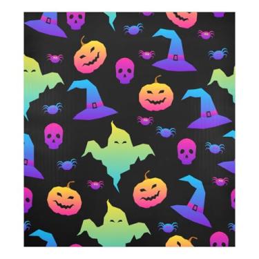 Imagem de Capa de lava-louças ímã decorativo capas de lava-louças abóbora caveira aranha bruxa arco-íris Halloween para a porta frontal da máquina de lavar louça ímã capa adesivo