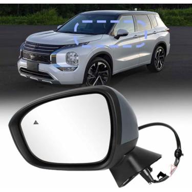 Imagem de CHELANGHU 9+1 pinos laterais | Conjunto de espelho reverso com câmera adequada para Mitsubishi Outlander 2022 2023 2024 | Primer | Ajuste e dobra de energia | Aquecido | Lâmpada de giro |