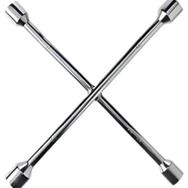 Imagem de Chave De Rodas Tipo Cruz 17x19x21x23Mm 4 Bocas Resistente Eda 9Ru Aço Cromado Troca De Pneu Oficina Mecânica