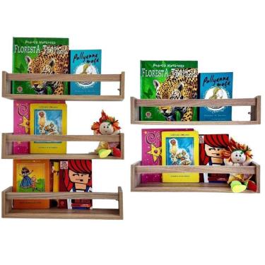 Imagem de Combo 5 Prateleiras Livros Brinquedos Infantis Estante