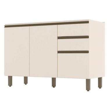 Imagem de Balcão Pia 2 Gavetas 3 Portas sem Tampo Connect Off White - Móveis Henn