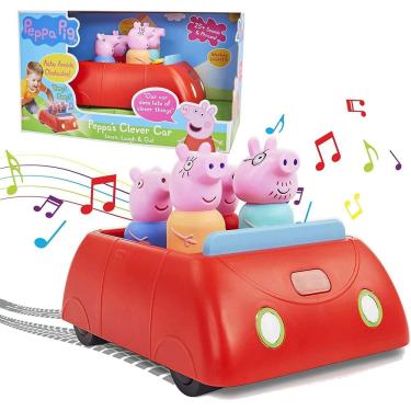 Imagem de Família Peppa Pig`s Red Clever Car Lights Soa George Daddy