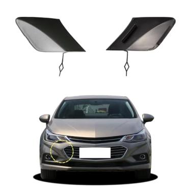 Imagem de Capa de gancho de reboque para para-choque dianteiro de carro compatível com Chevrolet Cruze L LS LT 2016 2017 2018 Premier sem RS Pkg 84051802 tampa pequena tampa de reboque tapa-olho cinza