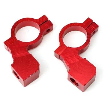 Imagem de BYYINGSUS 1 par 22 mm 7/20.3 cm alumínio CNC compatível com motocicleta ATV espelho retrovisor suporte adaptador adaptador parafuso de fixação (vermelho-)