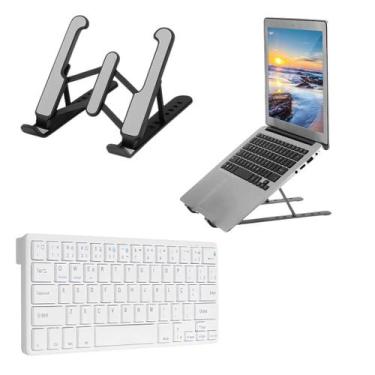 Imagem de Teclado E Mouse Sem Fio + Suporte Para Notebook Dell - XILA, Preto