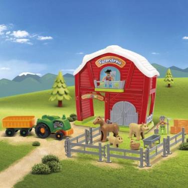 Imagem de Brinquedo Fazendinha Animais Celeiro Trator Crianças Infantil Educativ