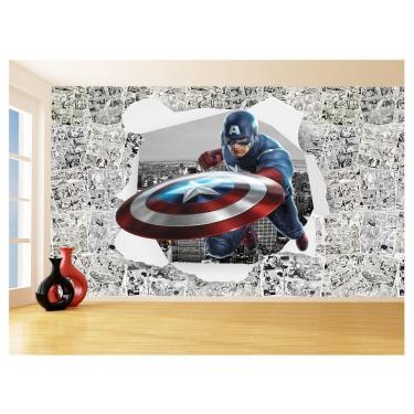 Imagem de Papel De Parede 3D Heróis Página Quadrinhos Hq 3,5M Nhma241