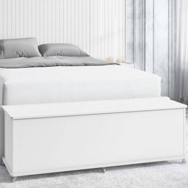 Imagem de Bau Banco Organizador 02302 1 Porta 135cm Branco DCASA