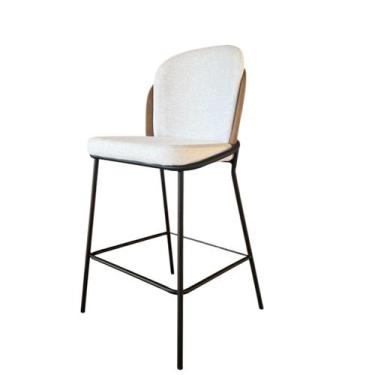 Imagem de Banqueta Alta Assento Estofado Aço Carbono com Pintura Epóxi - Luna Ex