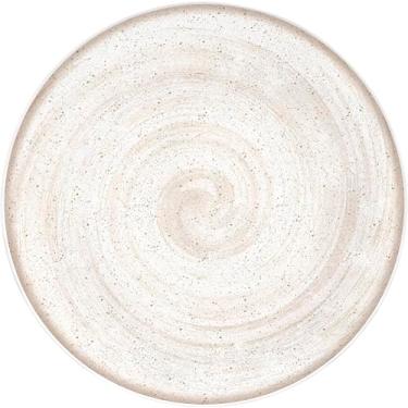 Imagem de Germer, Prato de sobremesa em porcelana, modelo Convexa, Infinity, Júpter, Ø 20,5 cm,Marrom com creme