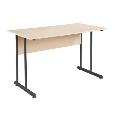 Imagem de Mesa de trabalho 1000mm Ovo/preto Mdf 15mm - SchoolCenter
